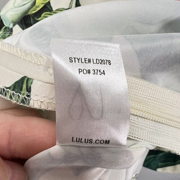 Lulus Hydrangea Haven Cream Floral Halter Tie Neck Skater Dress Mini Size XS - Picture 12 of 14